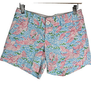 Lilly Pulitzer Callahan Short in Lobstah Roll Size 0 100% Cotton Blue Pink